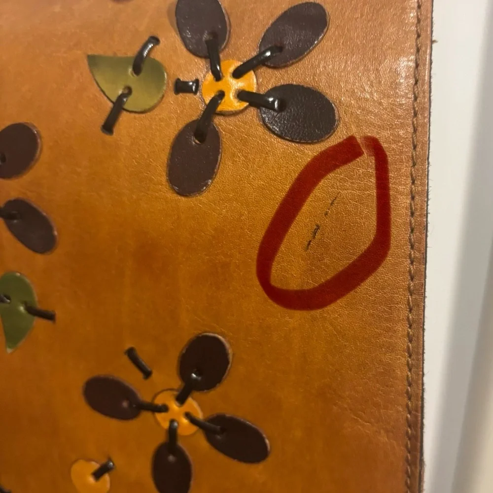 Patricia Nash Tan Leather Crossbody Bag with Floral Design - Picture 4 of 16